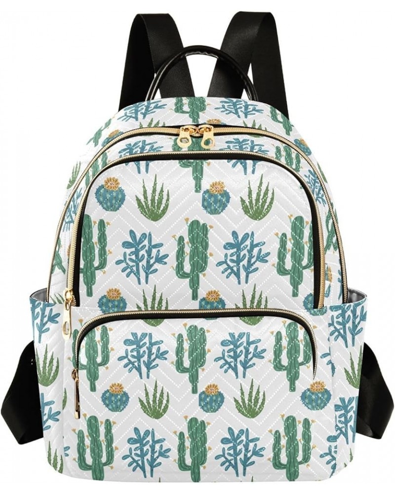 Green Cactus Cute Plant Women's Backpack Purse Causal Daypack Work Travel College Business Trip Bag Shoulder Bag Medium $18.8...