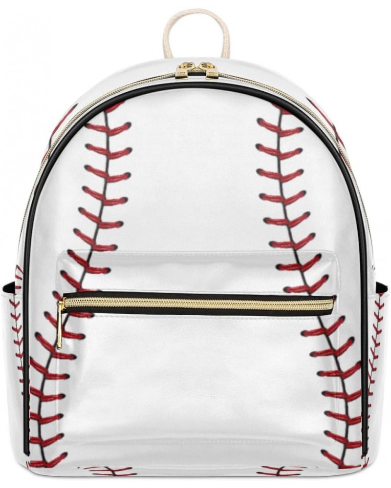 Baseball Mini Backpack Purse for Women Teen Girls, Baseball Texture Leather Small Backpack Lightweight Casual Travel Daypacks...