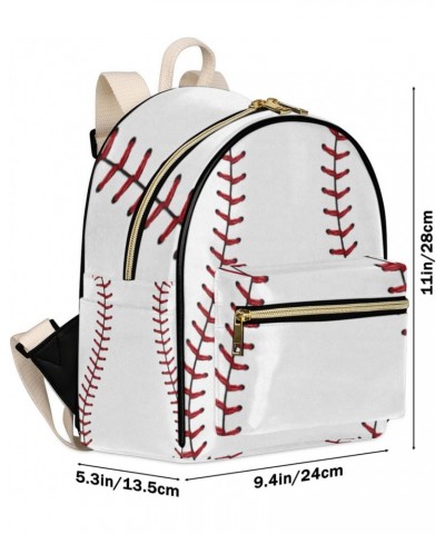 Baseball Mini Backpack Purse for Women Teen Girls, Baseball Texture Leather Small Backpack Lightweight Casual Travel Daypacks...