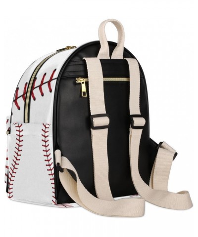 Baseball Mini Backpack Purse for Women Teen Girls, Baseball Texture Leather Small Backpack Lightweight Casual Travel Daypacks...