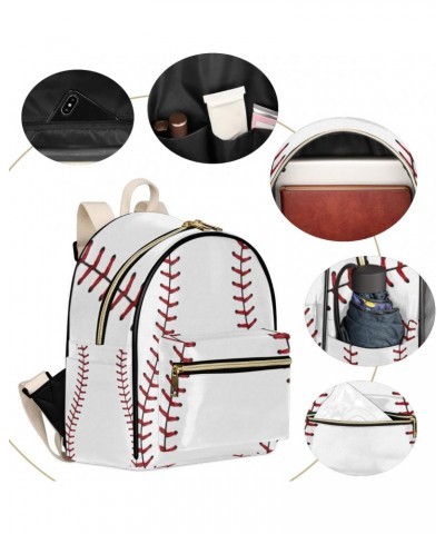 Baseball Mini Backpack Purse for Women Teen Girls, Baseball Texture Leather Small Backpack Lightweight Casual Travel Daypacks...