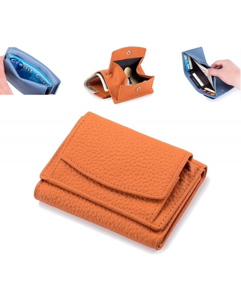 Mini Wallet for Women, Unisex Anti-Credit Card Fraud Folding Mini Wallet, Women's Foldable Short Wallet Orange $8.43 Wallets