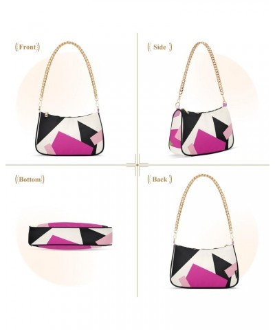 Crossbody Bags for Women Shoulder Purse Color Geometric Pattern Handbags Stylish Clutch Purse with Chain Strap $15.00 Totes