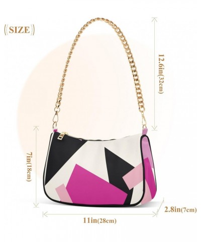 Crossbody Bags for Women Shoulder Purse Color Geometric Pattern Handbags Stylish Clutch Purse with Chain Strap $15.00 Totes