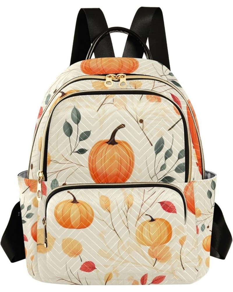 Color Halloween Decorative Design Women Fashion Backpacks, Women Daypack Purse, Backpack for Adults, M Pumpkins With Orange P...