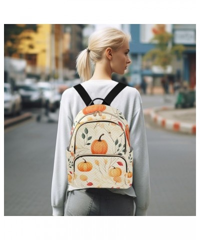 Color Halloween Decorative Design Women Fashion Backpacks, Women Daypack Purse, Backpack for Adults, M Pumpkins With Orange P...