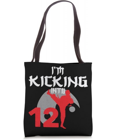 Funny 12th Birthday Karate Lover Kicking Graphic Karatist Tote Bag $11.87 Totes