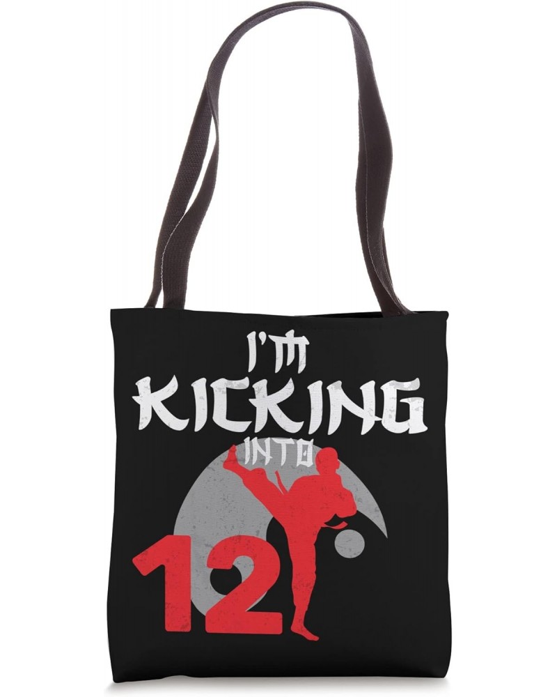 Funny 12th Birthday Karate Lover Kicking Graphic Karatist Tote Bag $11.87 Totes