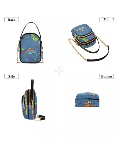 Vehicle Cell Phone Purse Dino Ship Car Duck Crossbody Handbag Durable Shoulder Bag Sturdy Travel Pouch Compact Chic Bag for W...