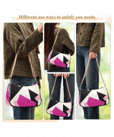 Crossbody Bags for Women Shoulder Purse Color Geometric Pattern Handbags Stylish Clutch Purse with Chain Strap $15.00 Totes