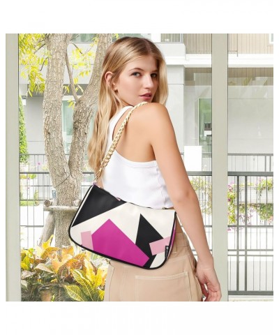 Crossbody Bags for Women Shoulder Purse Color Geometric Pattern Handbags Stylish Clutch Purse with Chain Strap $15.00 Totes