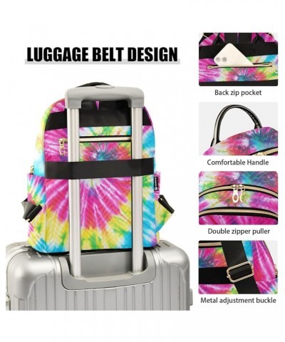 Small Backpack for Women Travel Bag Tie Dye Rainbow Daypack Purse Fashion Shoulder Bag Rucksack Medium B578 $14.03 Backpacks