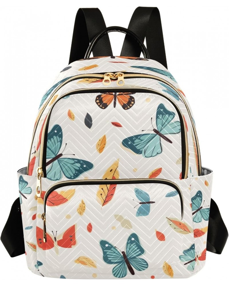 Leaves Butterflies Women Backpack Purse Travel Daypack Shoulder Bag $18.19 Backpacks