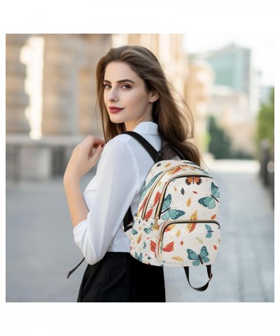 Leaves Butterflies Women Backpack Purse Travel Daypack Shoulder Bag $18.19 Backpacks