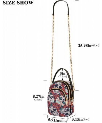 Small Crossbody Bags for Women Trendy Vintage Skull Rose Day Dead Travel Sling Bag Women's Crossbody Handbags Satchel Bags $1...