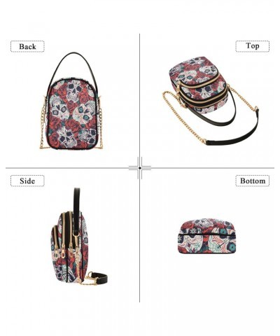 Small Crossbody Bags for Women Trendy Vintage Skull Rose Day Dead Travel Sling Bag Women's Crossbody Handbags Satchel Bags $1...