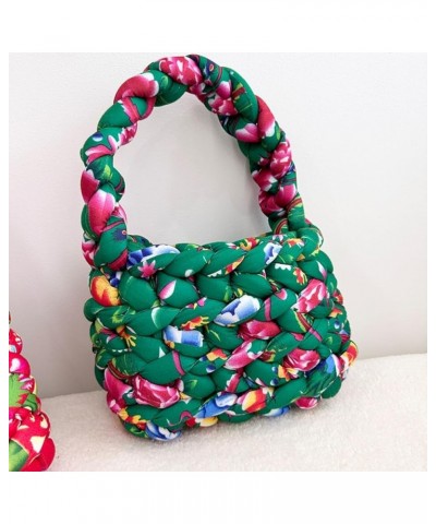 Handwoven Tote Bags for Women Chunky Yarn Knit Shoulder Bag Handmade Braided Purse Green Large Portable Material Pack $18.72 ...