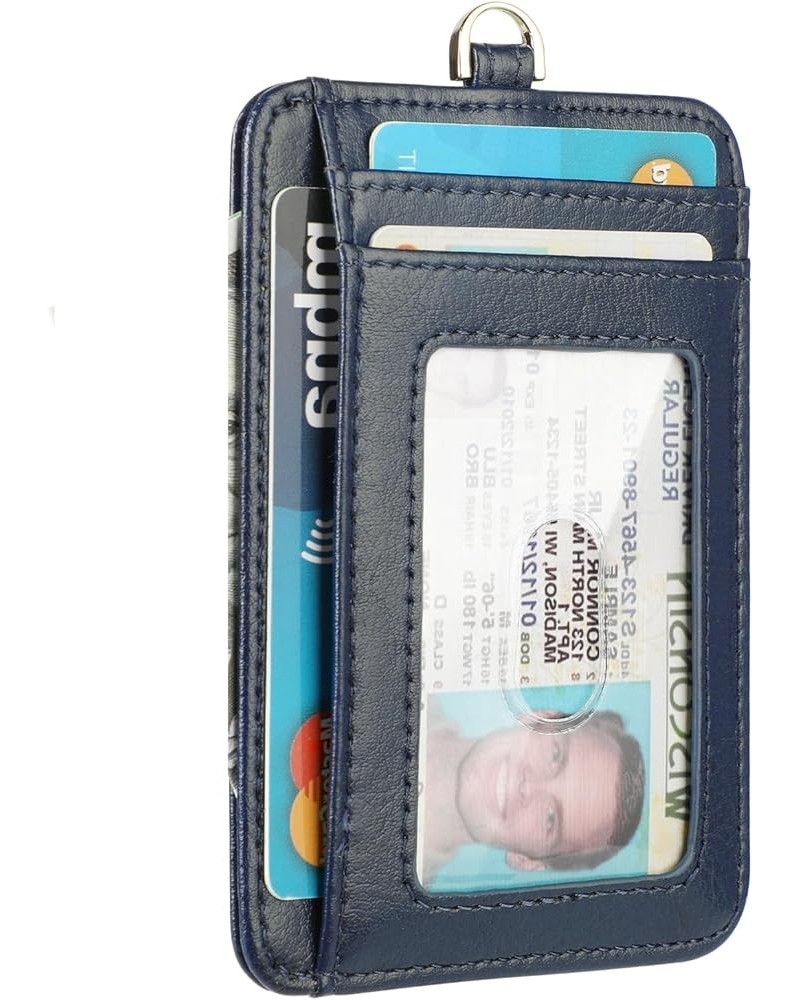 Slim RFID Blocking Card Holder Minimalist Leather Front Pocket Wallet for Women 1-blue $8.79 Wallets