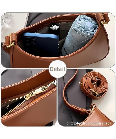 Shoulder Bag for Women Y2K Crossbody Bag Vegan Leather Handbags Hobo Tote Retro Underarm Bag Zipper Closure Purse Brown $12.6...