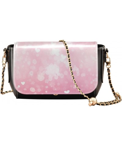 Pink Love Heart Crossbody Bag for Women Girls,Leather Cross Body Purses Chain Strap Handbags Shoulder Bag $16.80 Crossbody Bags