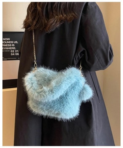 Furry Hobo Bag Women's Plush Shoulder Crossbody Bag Armpit Purse Handbag Fluffy Soft Totes Winter Satchels B-winered $21.22 T...