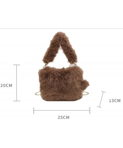 Furry Hobo Bag Women's Plush Shoulder Crossbody Bag Armpit Purse Handbag Fluffy Soft Totes Winter Satchels B-winered $21.22 T...