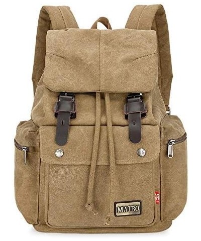 CANVAS BACKPACK CASUAL OUTDOOR TRAVEL BACKPACK LARGE CAPACITY BAG, BLACK, 30 * 20 * 45CM Brown $29.16 Backpacks