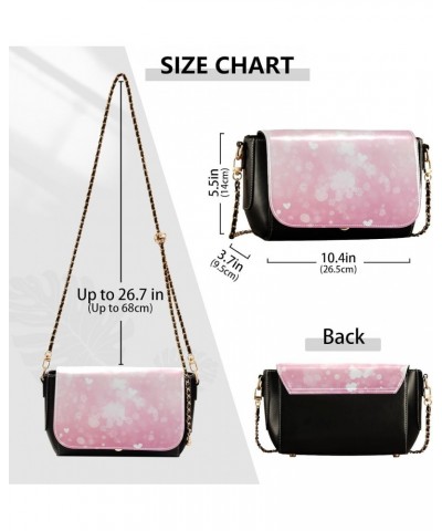 Pink Love Heart Crossbody Bag for Women Girls,Leather Cross Body Purses Chain Strap Handbags Shoulder Bag $16.80 Crossbody Bags