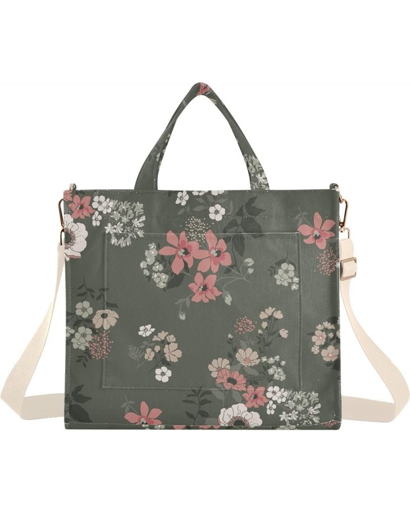 Vintage Pink White Floral Pattern Women's Tote Handbags Top Handle Satchel Shoulder Bag Crossbody Bag for Office Travel S $16...