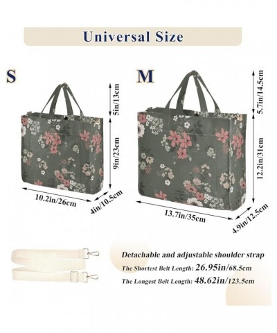 Vintage Pink White Floral Pattern Women's Tote Handbags Top Handle Satchel Shoulder Bag Crossbody Bag for Office Travel S $16...