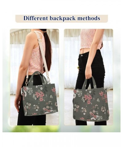 Vintage Pink White Floral Pattern Women's Tote Handbags Top Handle Satchel Shoulder Bag Crossbody Bag for Office Travel S $16...