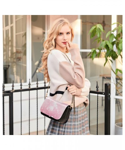 Pink Love Heart Crossbody Bag for Women Girls,Leather Cross Body Purses Chain Strap Handbags Shoulder Bag $16.80 Crossbody Bags