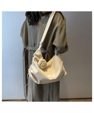 Retro Shoulder Bag Women Crossbody Body Harajuku Casual Messenger Bag Large Capacity Waterproof Bag Beige $17.19 Shoulder Bags