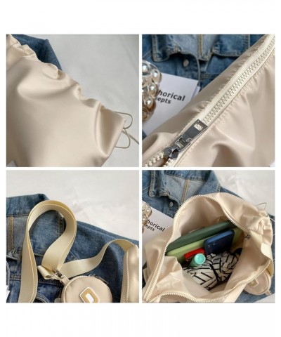 Retro Shoulder Bag Women Crossbody Body Harajuku Casual Messenger Bag Large Capacity Waterproof Bag Beige $17.19 Shoulder Bags