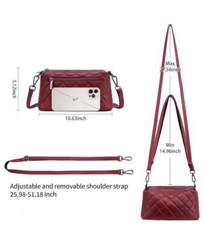 Crossbody Purses for Women Medium Dome Crossbody Bag Shoulder Bag with Tassel Zipper Pocket Adjustable Strap B03 Red-wine $18...