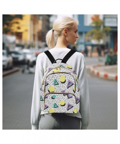 Geometric 80s Style Backpack Purse for Women Ladies Fashion Travel MiniShoulder Bags HandBag Back Pack Lady Gifts,M Small $14...