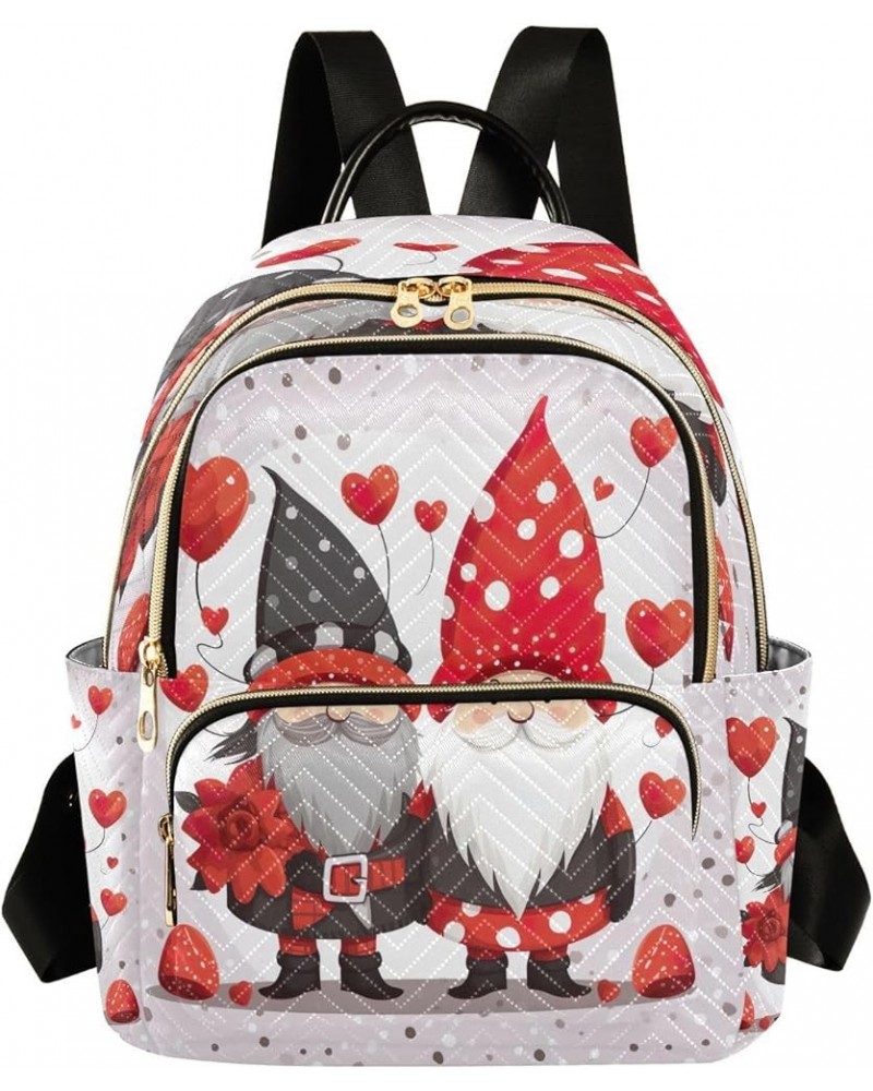 Lovely Valentine's Day Gnome Quilted Backpack for Women Shoulder Bag Purses Travel Bags for Work Daily Nurse S Medium $15.80 ...