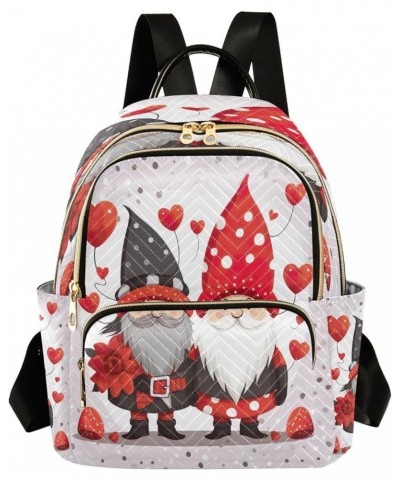 Lovely Valentine's Day Gnome Quilted Backpack for Women Shoulder Bag Purses Travel Bags for Work Daily Nurse S Medium $15.80 ...