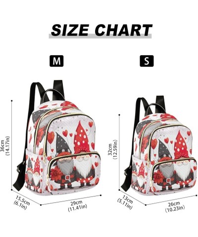 Lovely Valentine's Day Gnome Quilted Backpack for Women Shoulder Bag Purses Travel Bags for Work Daily Nurse S Medium $15.80 ...