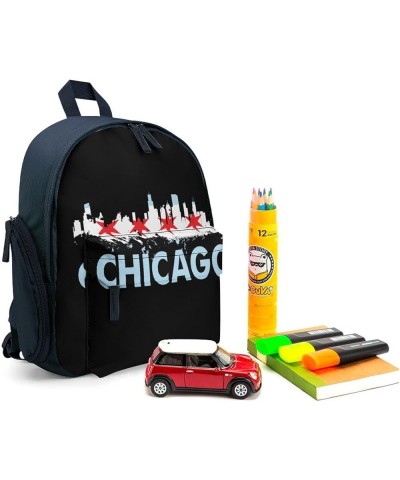 Chicago City Skyline Flag Funny Backpack Small Casual Daypack Purse Travel Bag with Adjustable Strap Cute Print Blue-style $1...