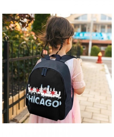 Chicago City Skyline Flag Funny Backpack Small Casual Daypack Purse Travel Bag with Adjustable Strap Cute Print Blue-style $1...