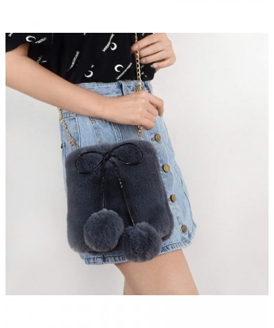 Crossbody Bag Plush Wallet Purse Chain Shoulder Bag Ladies Fluffy Furry Handbag For Girl Knapsack Women Kids Travel Satchel G...