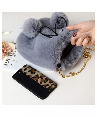 Crossbody Bag Plush Wallet Purse Chain Shoulder Bag Ladies Fluffy Furry Handbag For Girl Knapsack Women Kids Travel Satchel G...