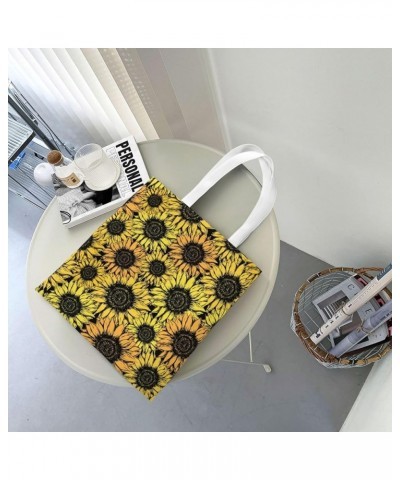 Sunflowers Single Shoulder Fashion Canvas Tote Shopping Bags Handbags For Men And Women Sunflowers43 $11.52 Totes