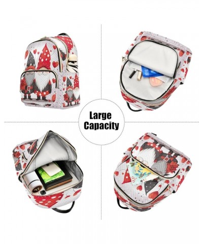 Lovely Valentine's Day Gnome Quilted Backpack for Women Shoulder Bag Purses Travel Bags for Work Daily Nurse S Medium $15.80 ...