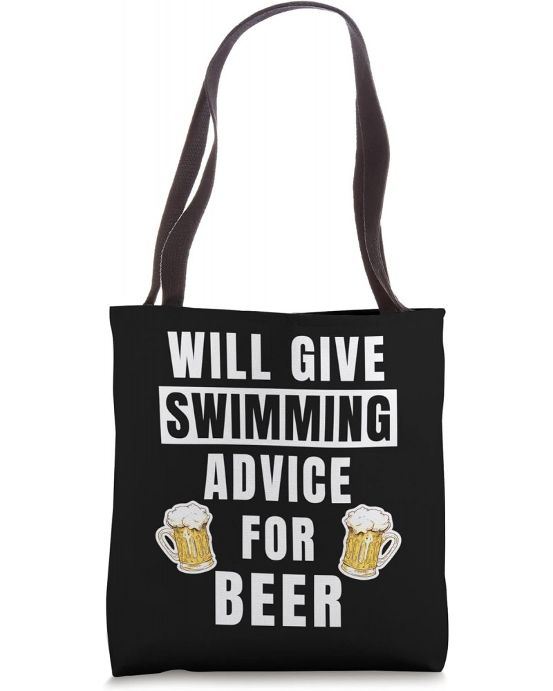 Swimming Advice For Beer Swim Sports Funny Swimming Coach Tote Bag $11.59 Totes