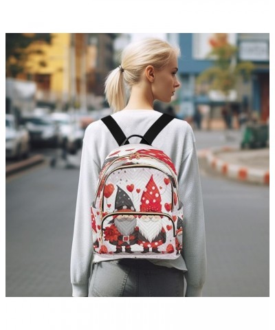 Lovely Valentine's Day Gnome Quilted Backpack for Women Shoulder Bag Purses Travel Bags for Work Daily Nurse S Medium $15.80 ...