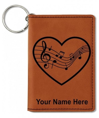 ID Holder Wallet, Music Staff Heart, Personalized Engraving Included (Rustic) Dark Brown $11.48 Wallets