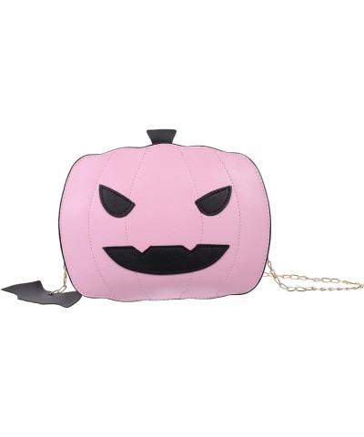 Pumpkin Shoulder Bag Pumpkin Crossbody Bag Halloween Pumpkin Handbag Trick or Treat Purses and Handbags Silver Pink $8.93 Totes