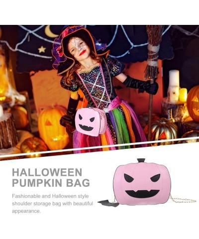 Pumpkin Shoulder Bag Pumpkin Crossbody Bag Halloween Pumpkin Handbag Trick or Treat Purses and Handbags Silver Pink $8.93 Totes